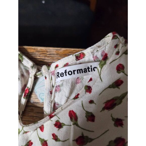 Reformation Gavin Dress In Cream Marion Rose sz 8 - Picture 3 of 5